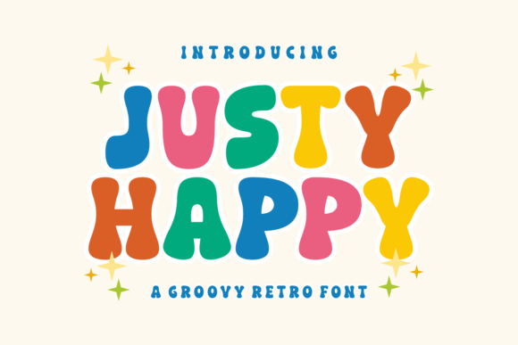 Justy Happy: A Playful Display Typeface for Vibrant Web Design