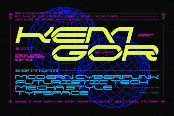 Kemgor: The Cyberpunk Display Font for Bold Craft Projects